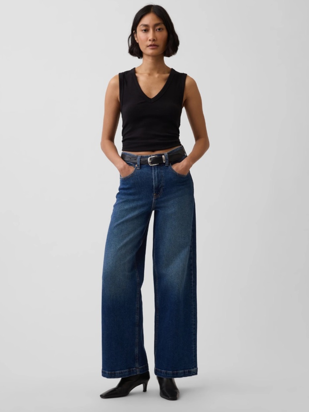 GAP Women's Dark Blue Wide Leg Jeans